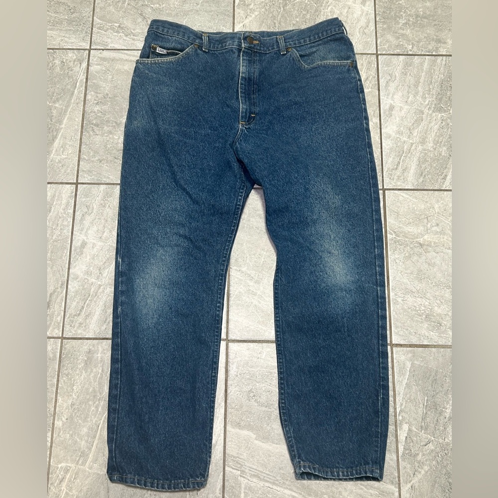 Vintage 1980’s Lee Storm Rider Jeans 40x30 USA Made Straight Leg Denim